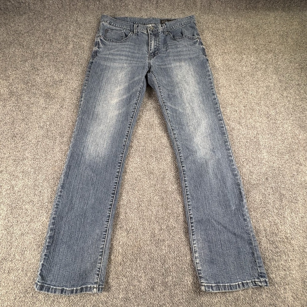 Axel Slim Boot Jeans Mens 32x32 Blue Denim Stretch Faded Whiskered Streetwear